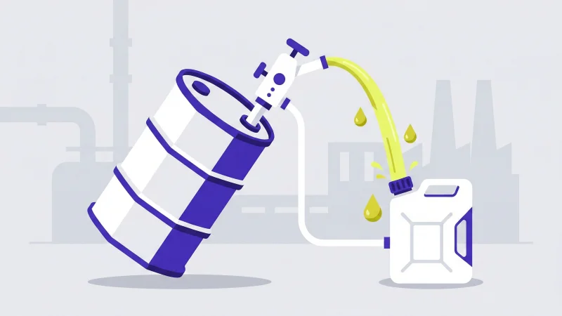 Как перелить масло из бочки в канистру